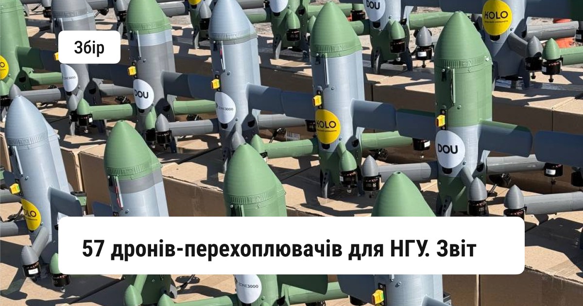 У лютому 2026-го ZONE3000 поставила приз для збору DOU та KOLO «Перехоплювачі»: Apple MacBook Pro M5 серед тих, хто задонатив від 300 грн. 9 березня визначили переможця — ноутбук пішов донатору. Сам збір DOU та KOLO в підсумку передав військовим 57 дронів AirBaby — обладнання всього проєкту оцінили приблизно в 3,3 млн грн.
