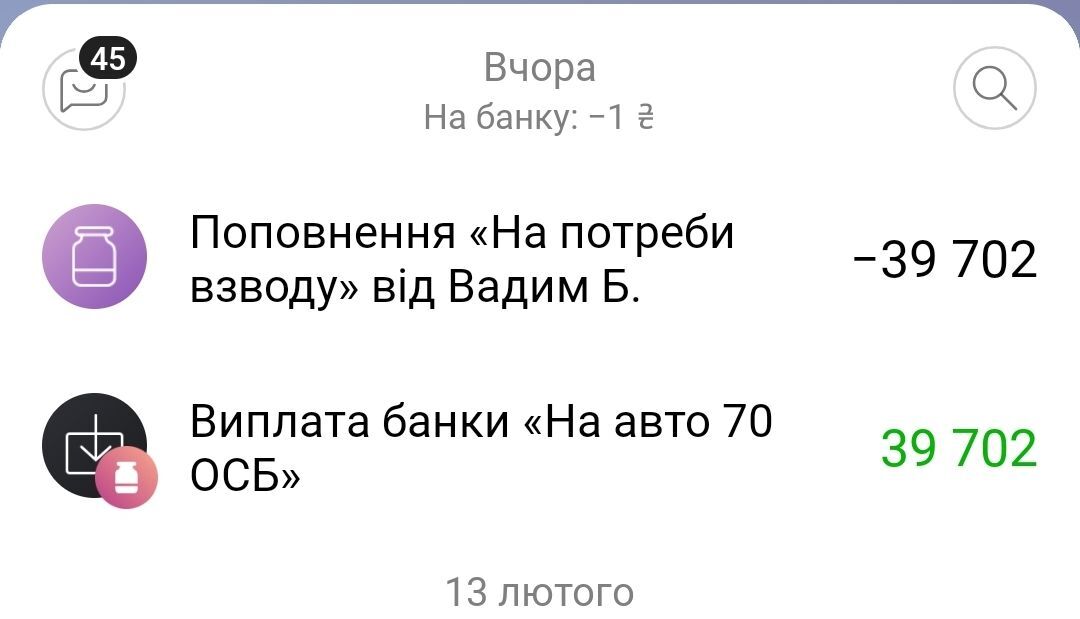 Колега Incode Group Вадим Борщ, що служить у ЗСУ, потребував і збирав на авто для виконання бойових завдань з 70 Окремим Стрілецьким Батальйоном 59 ОМПБр, мінометний взвод. Компанія перерахувала 39 000 грн.