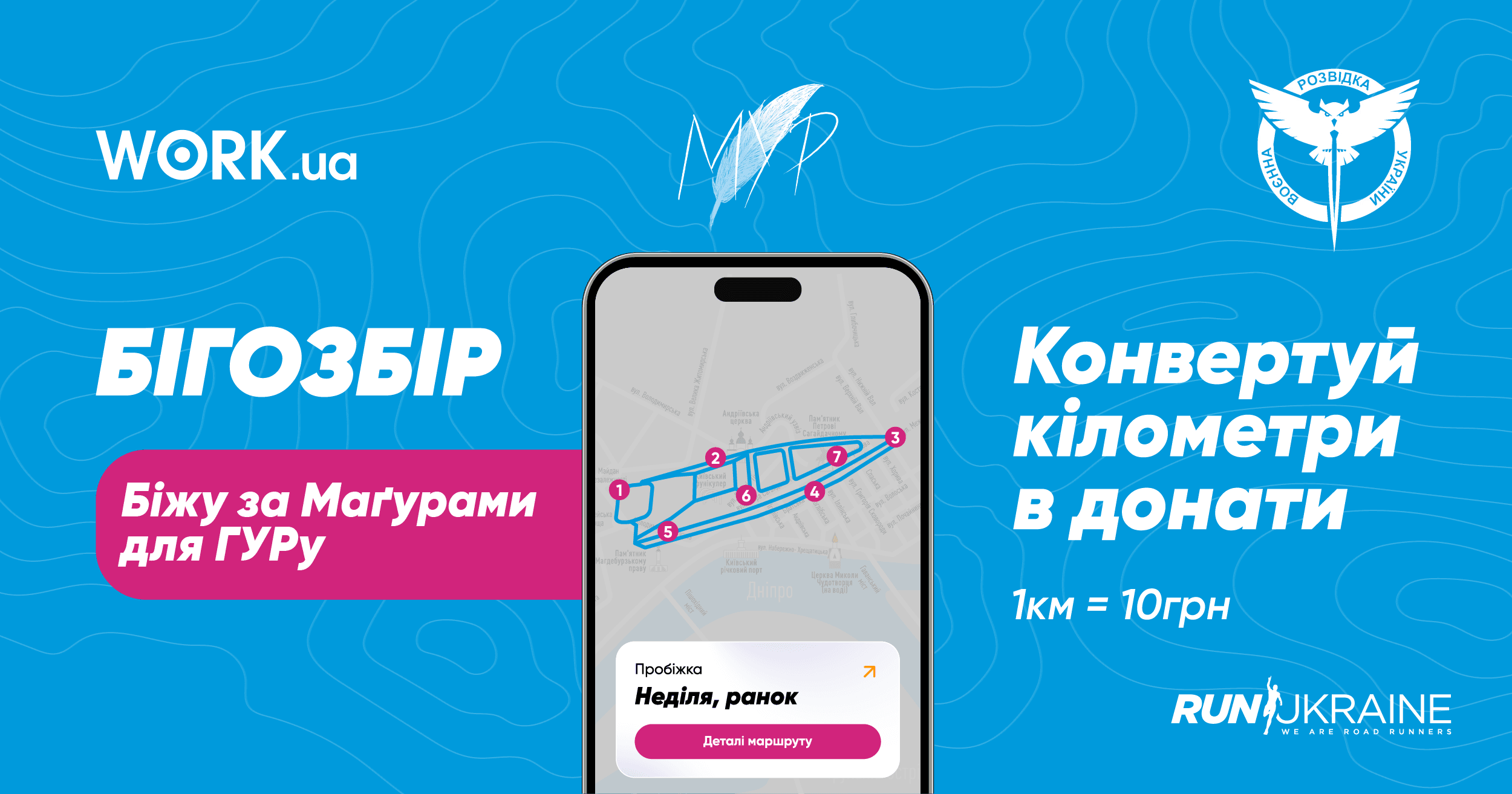 20 серпня Work.ua оголосив про старт бігозбору «Біжу за Маґурами для ГУРу» разом із Run Ukraine. Мета була пробігти 100 000 км і зібрати 1 000 000 гривень. За кожен кілометр компанія донейтила 10 гривень. Ця мета була досягнута.

