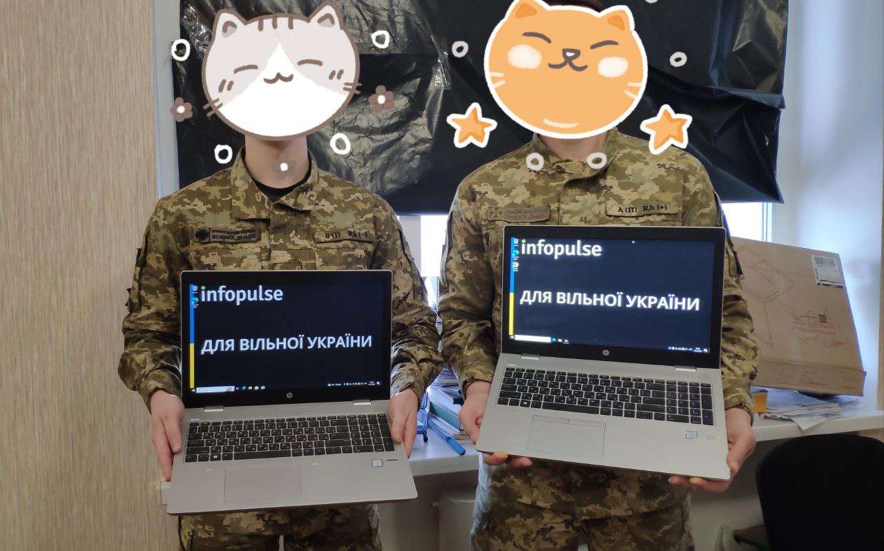 У 2022 році на рівні компанії в Infopulse було передано військовим 761 одиницю комп’ютерної техніки та 2627 одиниць меблів, а також надано фінансову підтримку в сумі 4,2 млн грн. через фонди «Повернись живим», «Справжні українці» та партнерський фонд компанії. 
Також спеціалісти Infopulse працювали над розробкою хмарних рішень для Міністерства оборони України. 
