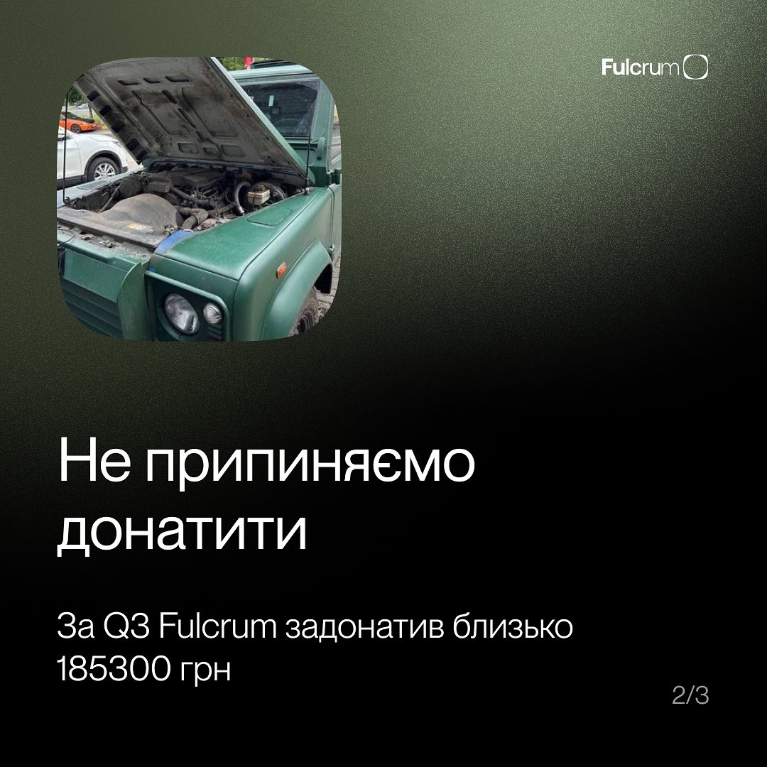 За останні 3 місяці на момент 3 жовтня 2023 року компанія задонатила на потреби ЗСУ близько 185 000 грн.