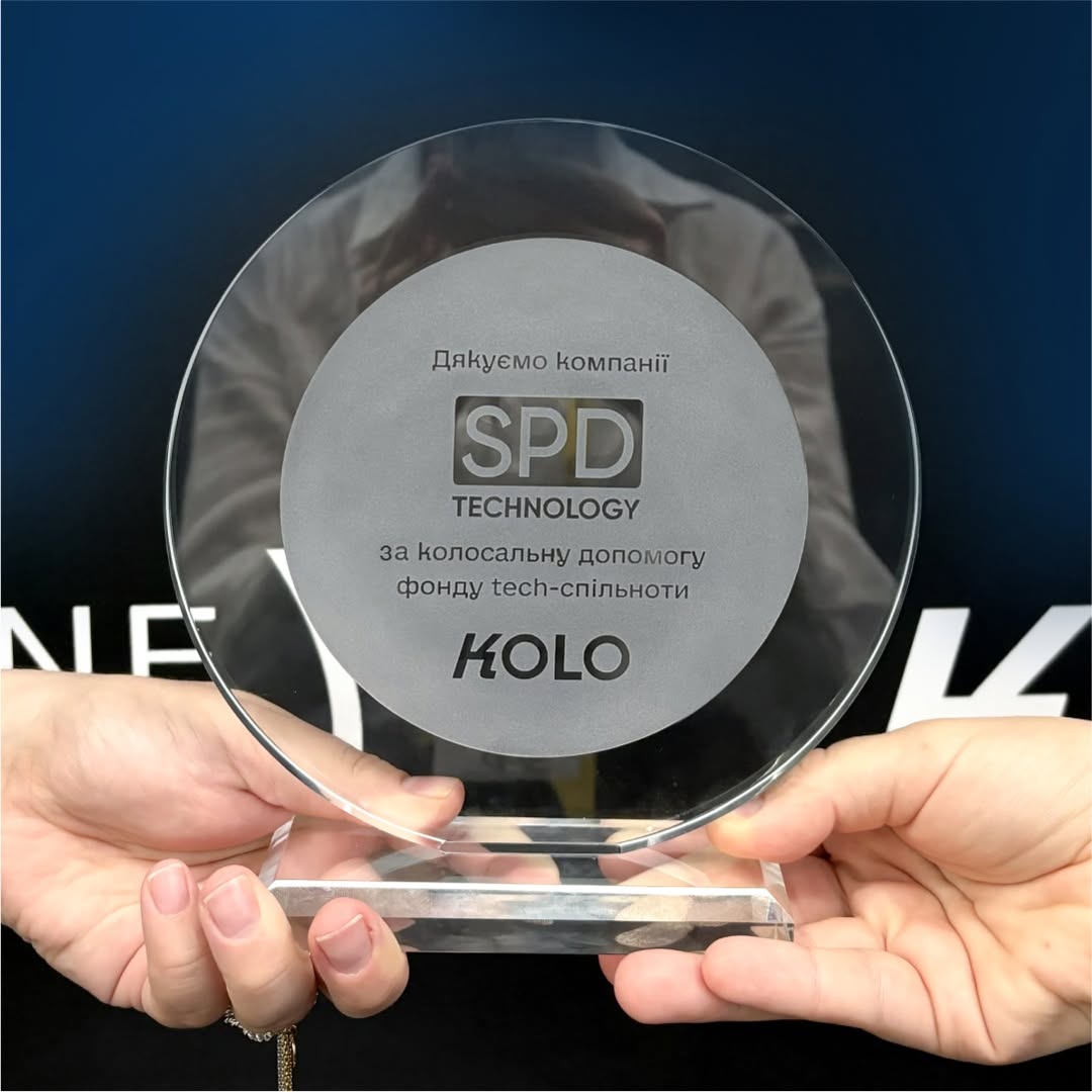 SPD Technology отримали відзнаку “За колосальну допомогу фонду tech-спільноти KOLO”.

Спільними зусиллями вдалося: передати 500 000 грн. на закупівлю БПЛА “Сич”, обміняти Valve Steam Deck на донат і зібрати 309 555 грн для “Вовків да Вінчі” та понад 40 000 грн на двох благодійних технічних заходах "SPD Talk". 
