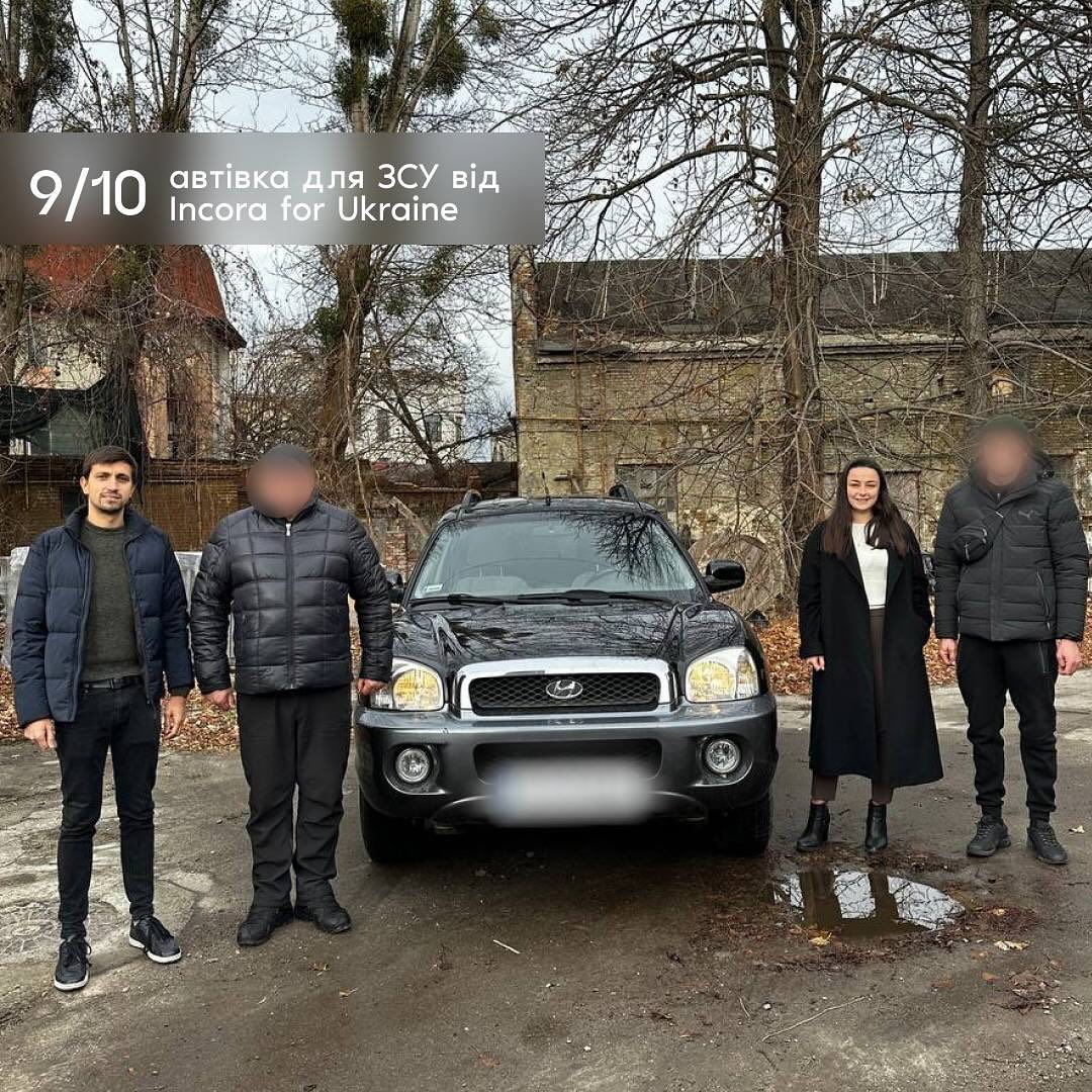 Incora for Ukraine передали 9-ту з 10-ти автівок, цього разу повнопривідний джип Hyundai SANTA FE, військовій частині А4675 104 ТРО сил територіальної оборони на Запорізький напрямок.